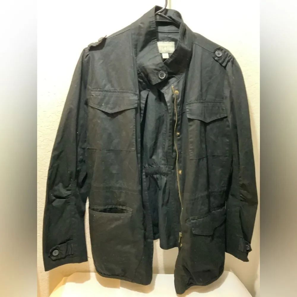 Converse One Star Black Button Up Jacket Size Large